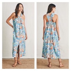 Faherty Bay Twist Dress Paradise Blossom Floral Blue XL